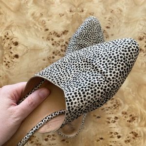 Madewell Remi Slip On Mules in Spotted Calf Hair - 7.5